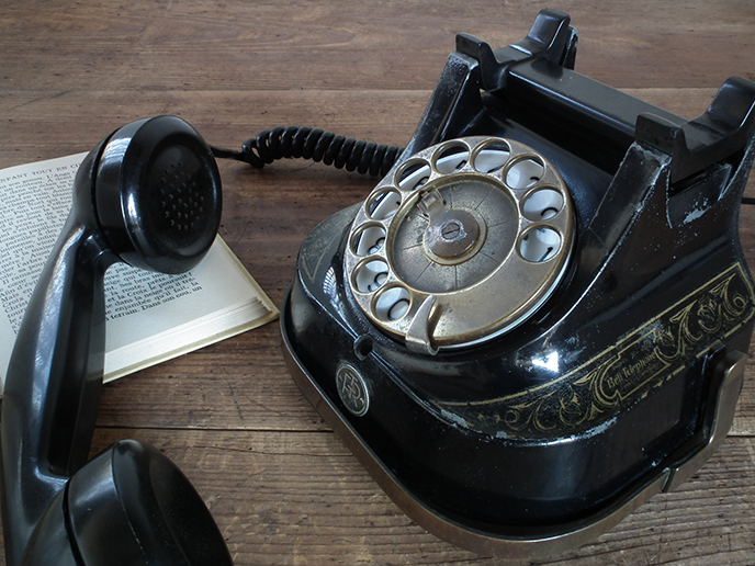 Z00212 ヴィンテージ ベルギー製 MFG RTT 56 古い黒電話 | MANSIKKA 