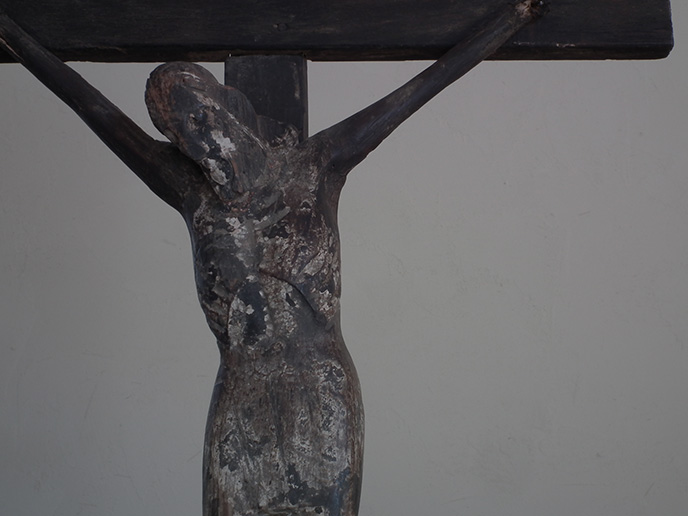 B01255 アンティーク 17世紀 スペイン統治時代 木彫りのキリスト像 