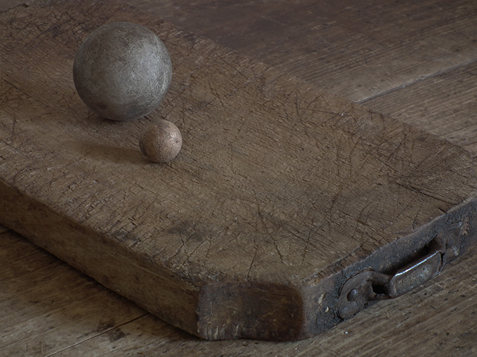 J02371 フランスアンティーク 木製 古いカッティングボード まな板