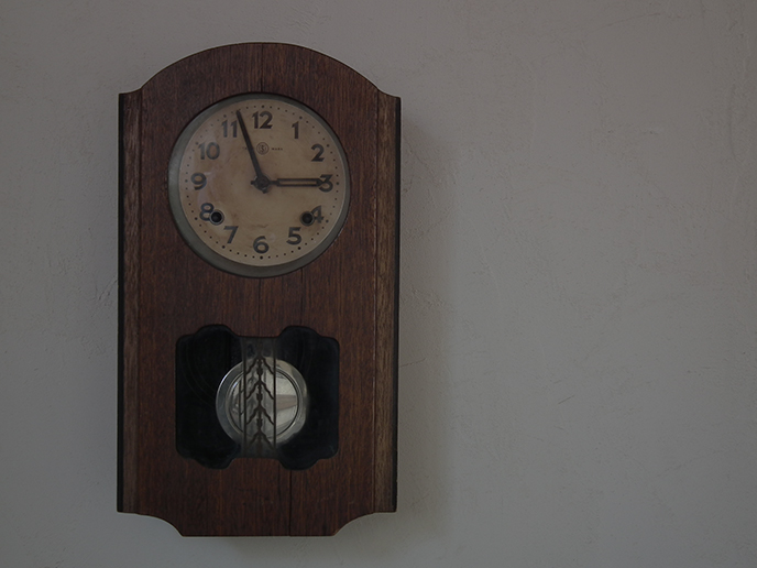 B02870 大正ロマン 鶴巻時計 EIKOSHA ネジ巻き式の木製振り子時計 | MANSIKKA antiques