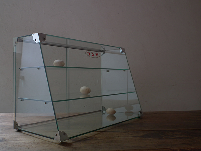 F04808 レトロ ガラス棚付き 古い全面ガラスショーケース | MANSIKKA 