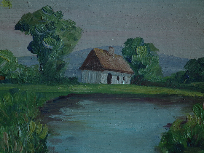 I03874 チェコ アンティーク 古い風景画 油絵 | MANSIKKA 