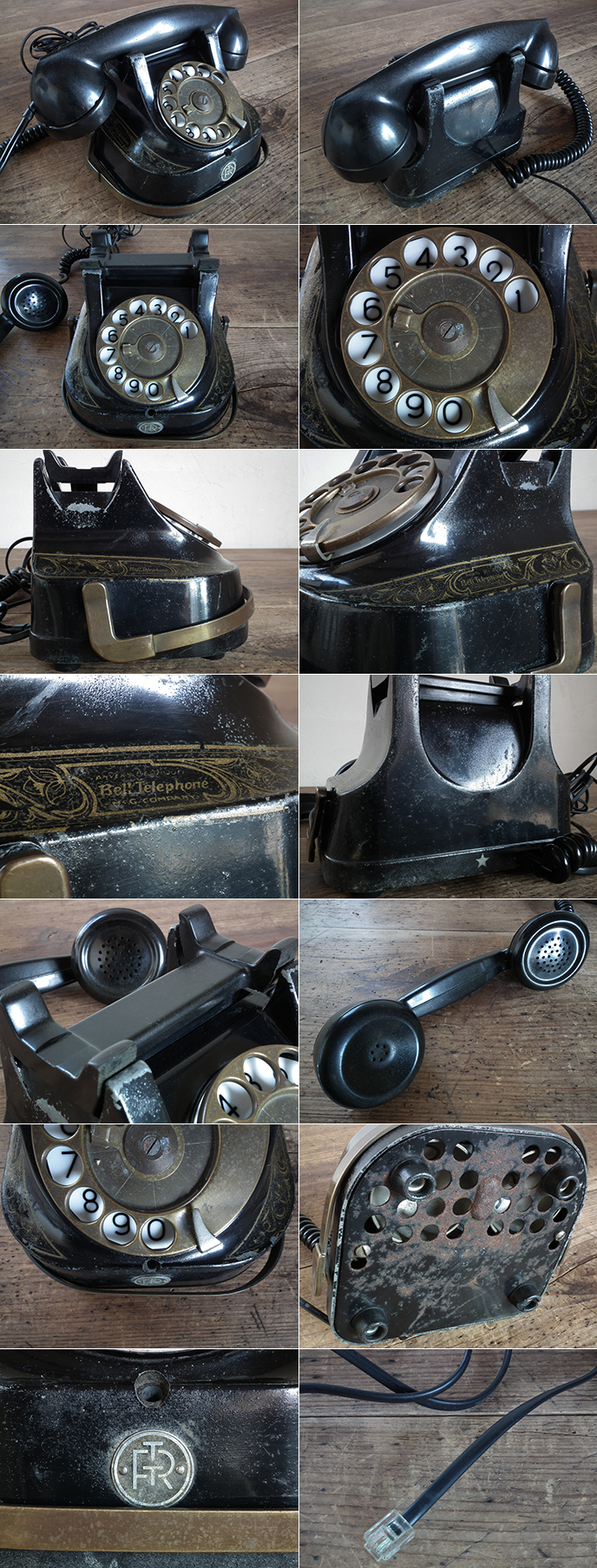 z212. ベルギー制 mfg rtt 56 古い黒电话 アンティーク レトロ