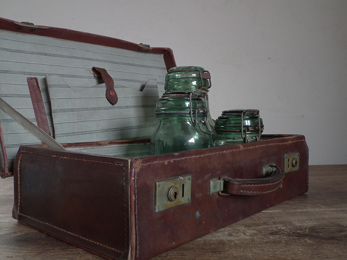 I00704 革製 古い小さなアンティークトランク かばん | MANSIKKA antiques