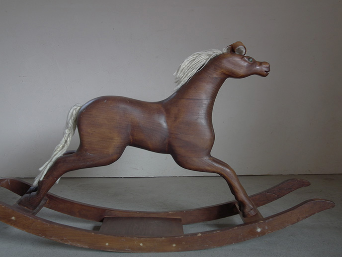 C01365 USヴィンテージ 木製ロッキングホース 木馬 | MANSIKKA antiques